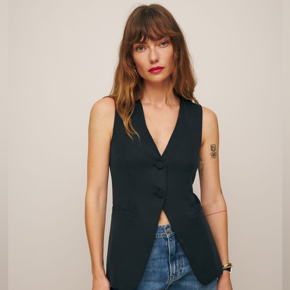 Reformation Black Casey Vest